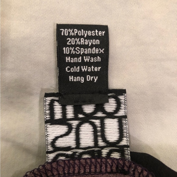 Clara Sun Woo Draped Neck Side Ruched Top - Purple Watercolor size XS - Picture 9 of 9